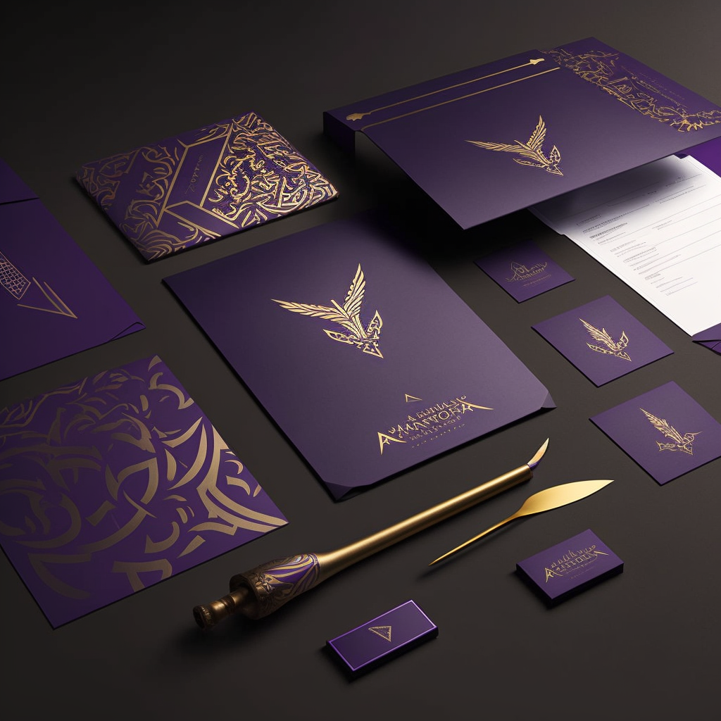 raven8er brand identity for arrow motif in purple 7f33a0d2 b5fe 46dd 9809 90b0323926a5